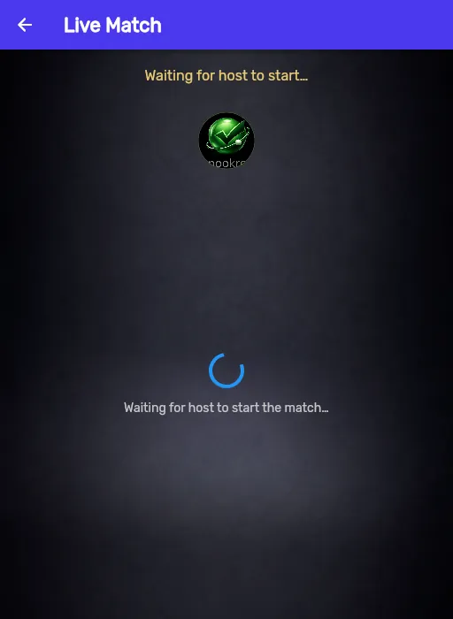 Live snooker scoreboard app view for players joining a shared match